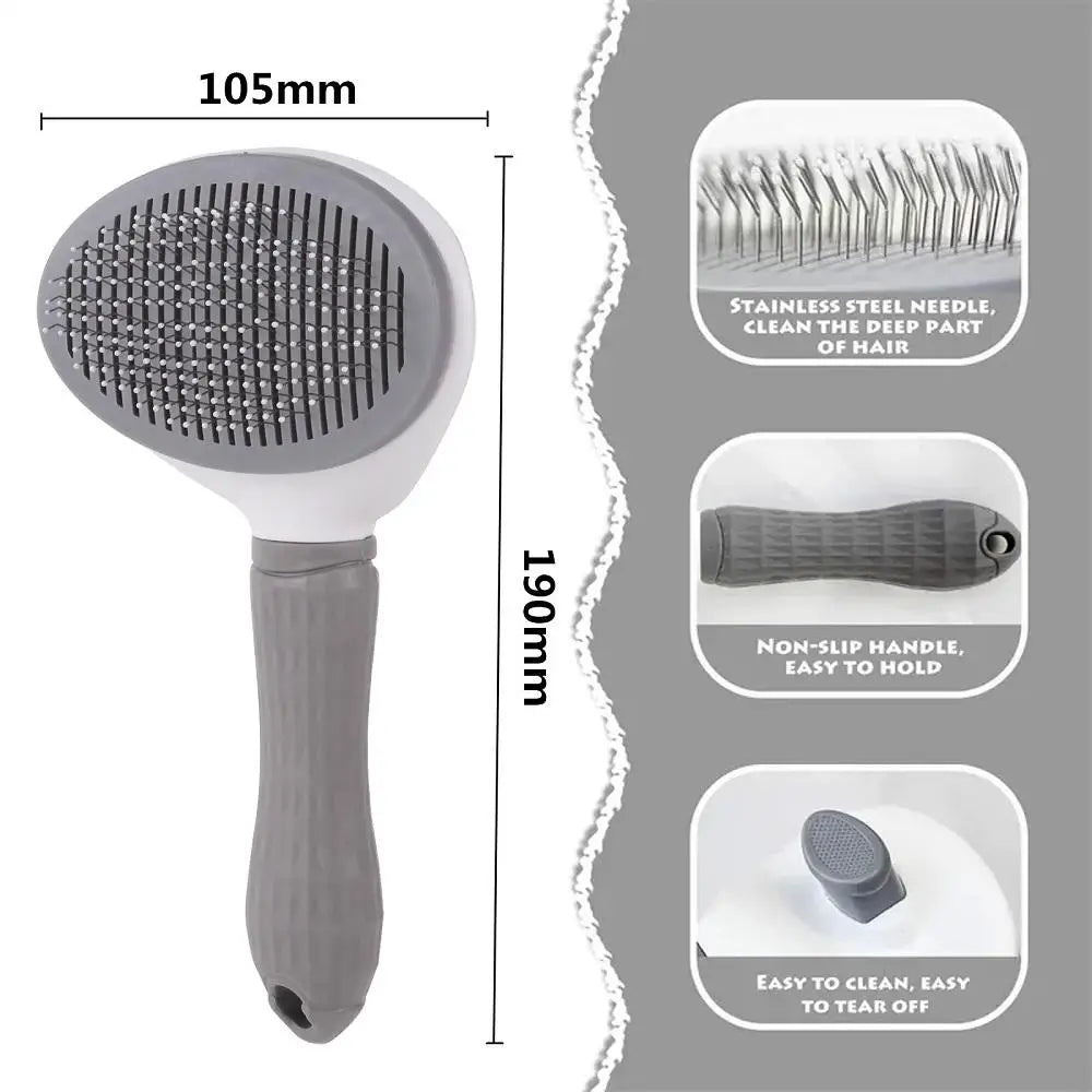 Pet Comb Automatic Hair Removal Comb Stainless Steel Needle Comb